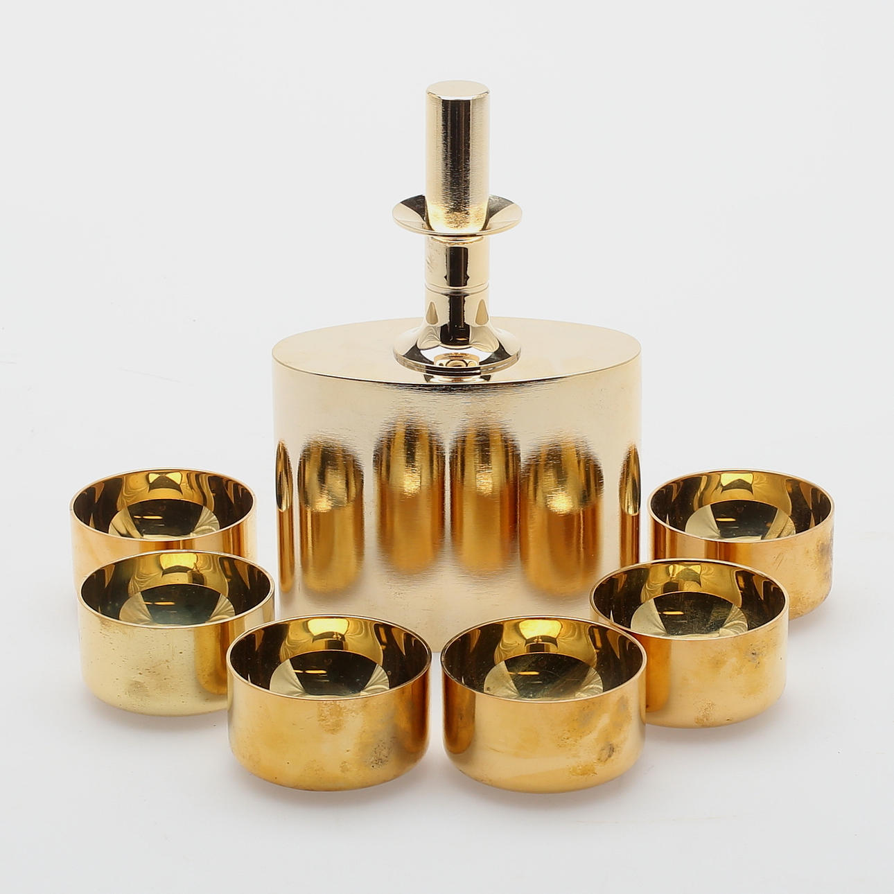 BORDSGARNITYR, 7 delar, förgylld mässing, Pierre Forsell för Skultuna.