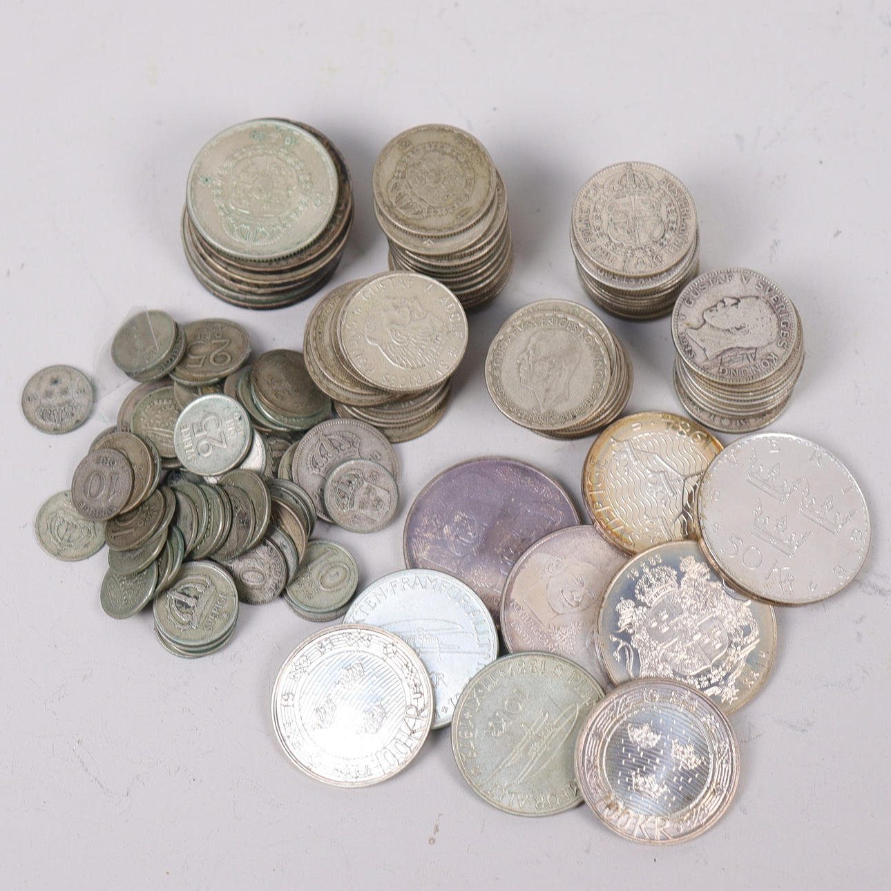 SILVERMYNT, svenska, totalt 863 gram.