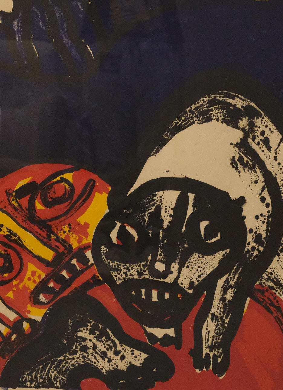 BENGT LINDSTRÖM. LITHOGRAPH, COMPOSITION WITH FIGURES.
