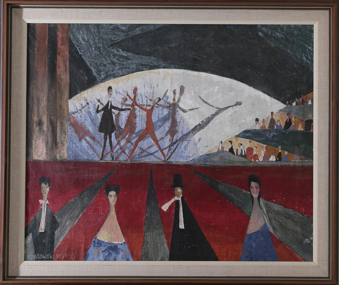 OIDENTIFIERAD KONSTNÄR. Dansörer, olja på duk, signerad Gorbatowski och daterad.