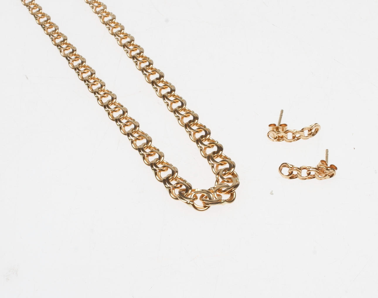 HALSBAND SAMT ETT PAR ÖRHÄNGEN BISMARCK, 18k guld, vikt ca 13,5 gr.