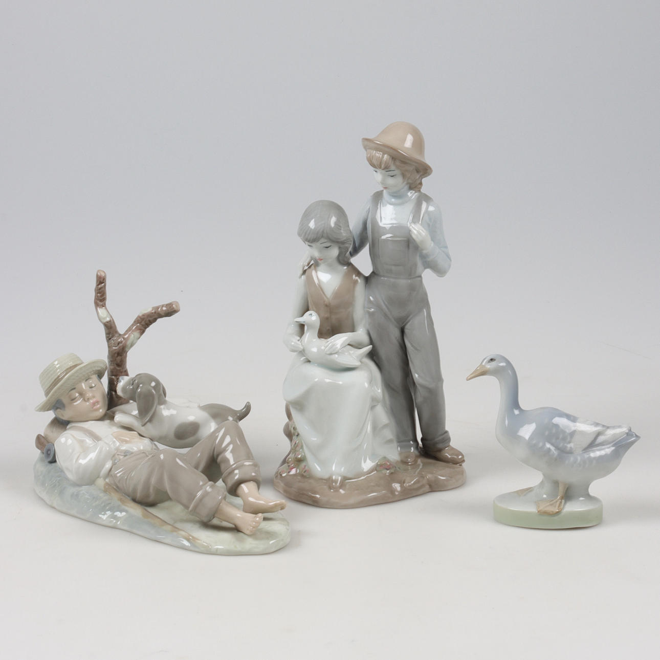 FIGURINER, 3 st. porslin, Zaphir, Spaninen.