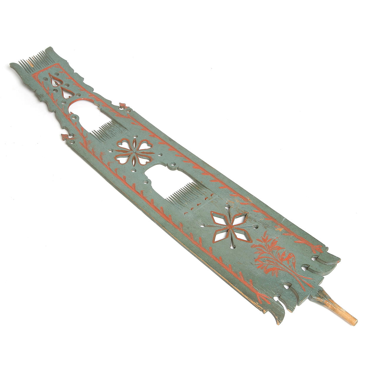 LINFÄSTE, bemålat trä, allmoge, fästmögåva, 1800-tal.