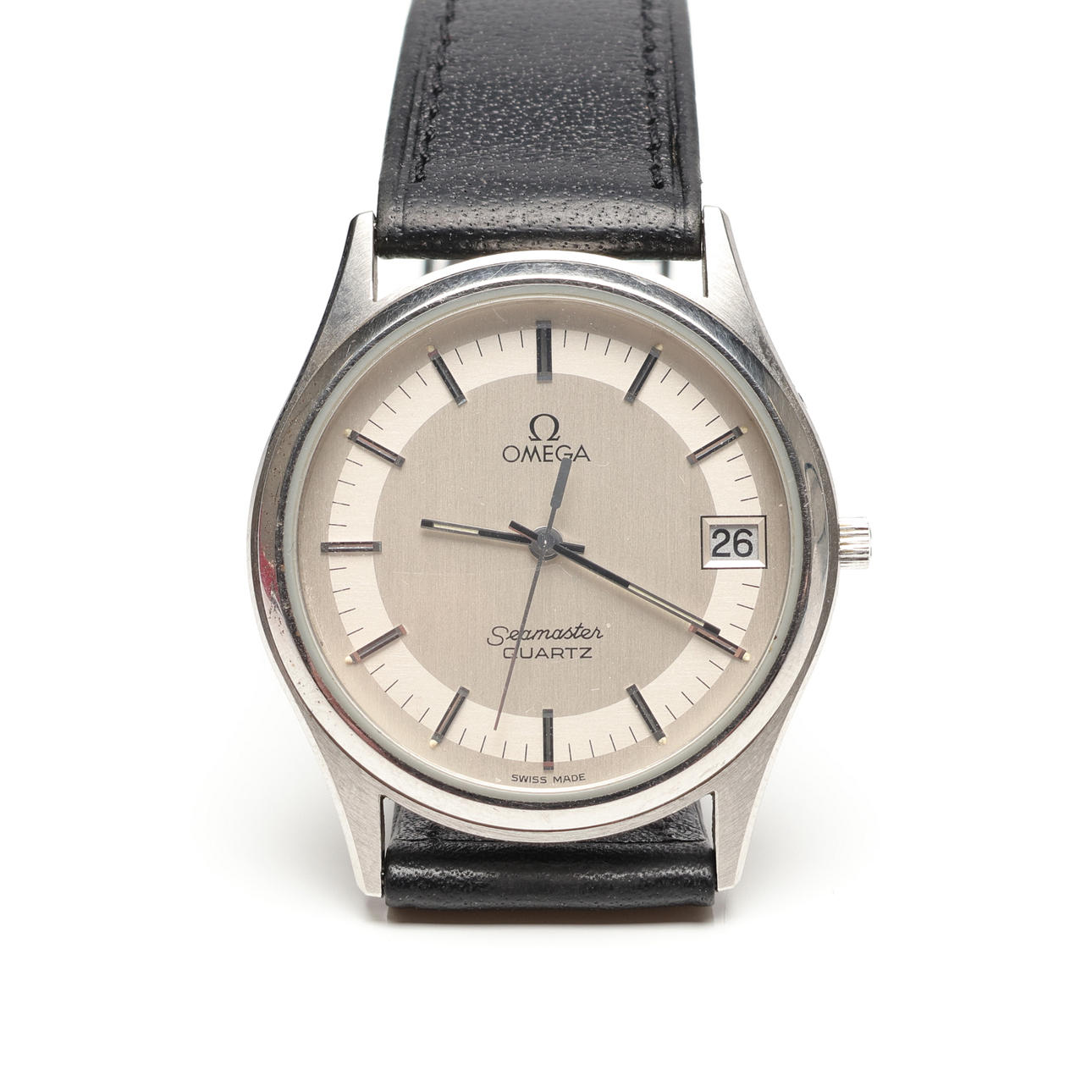ARMBANDSUR, Seamaster, Quartz, datum, ca 34mm, Omega.