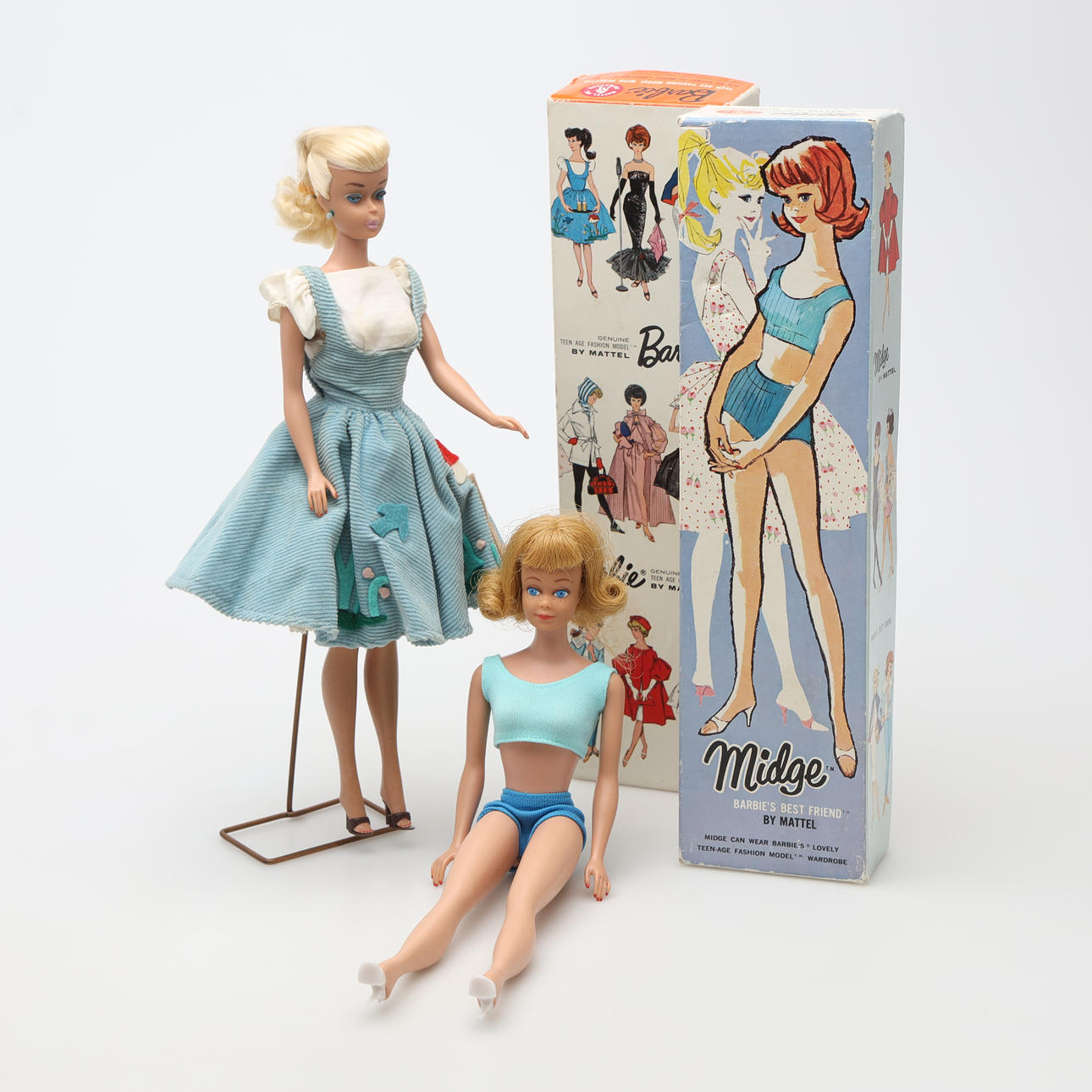 DOCKOR, 2 st, "Barbie" och "Midge", Mattel.