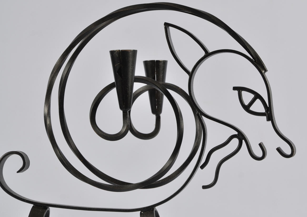 LJUSSTAKE, bock, smide, Gunnar Ander, Ystad Metall.