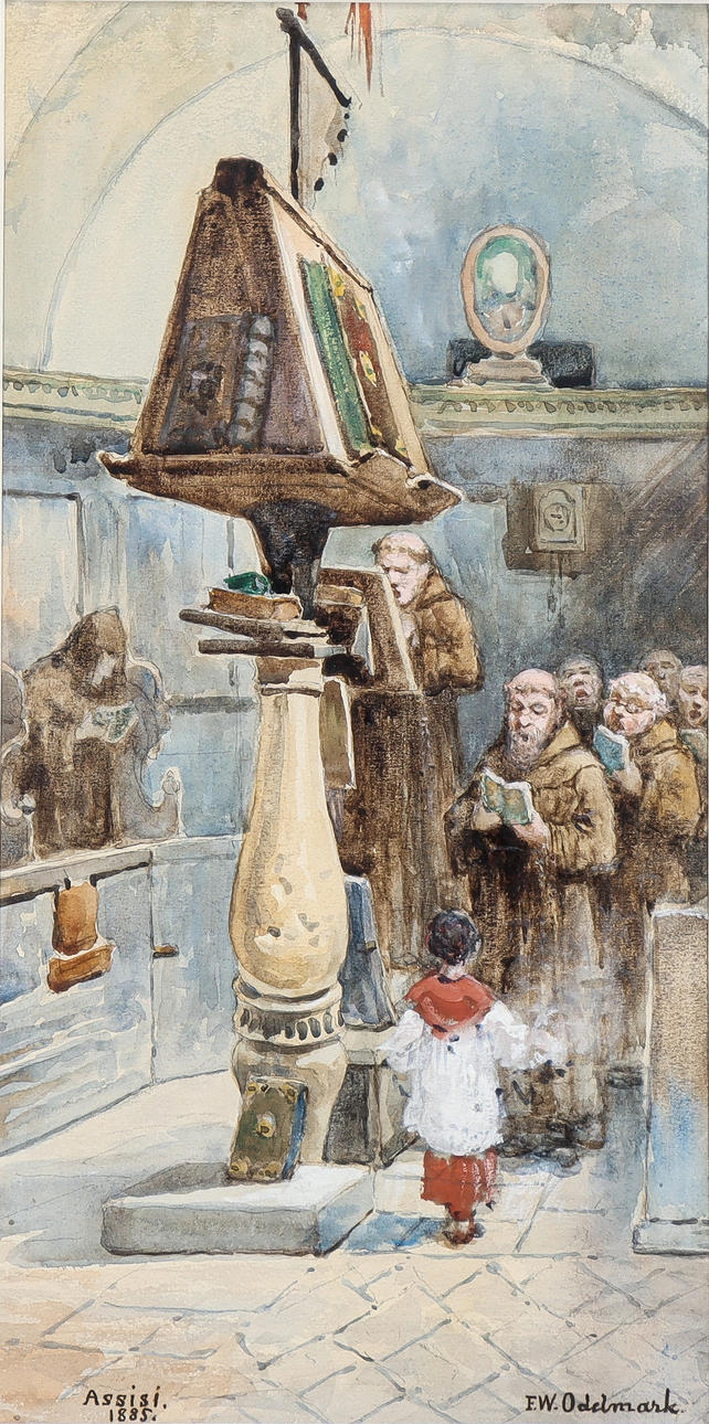 FRANS WILHELM ODELMARK. Klosterinteriör, Assisi, 1885.