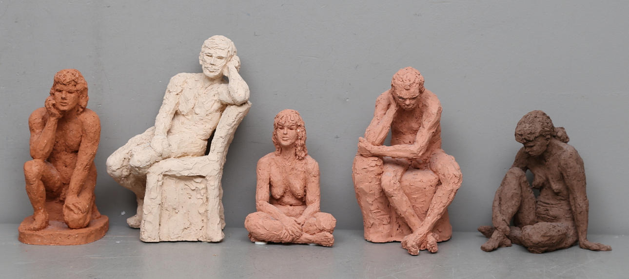 LEONORE KLEIVAN. Skulpturer, 5 st, keramik.