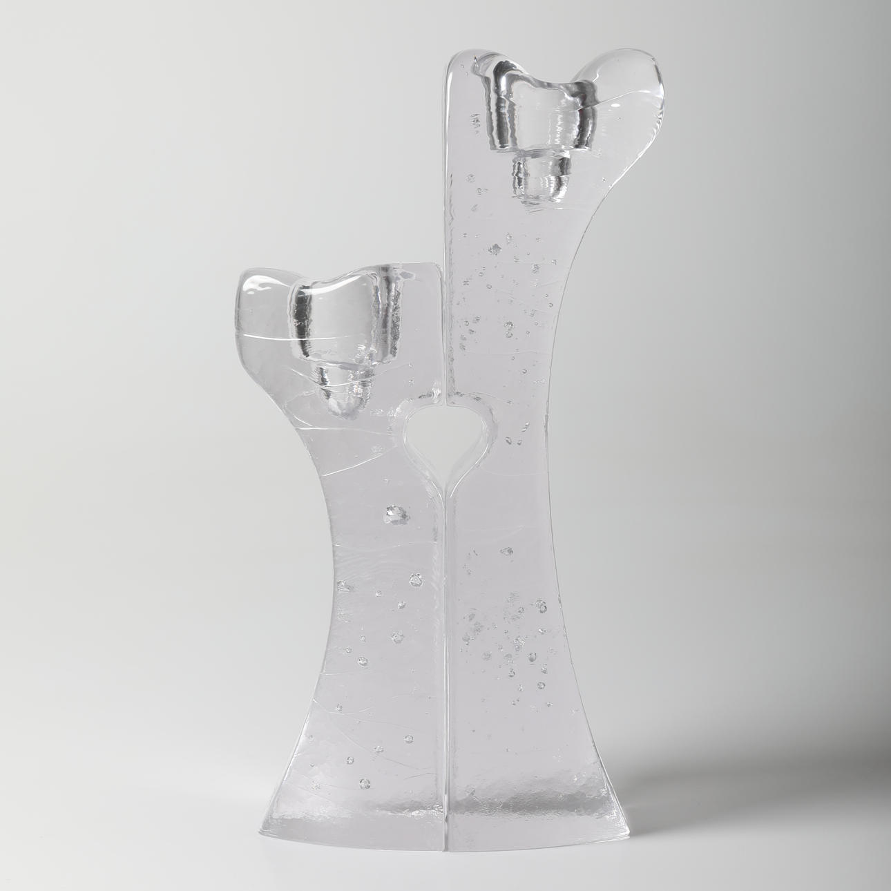 KJELL ENGMAN. Ljusstakar, 1 par, "Connect", glas, Kosta Boda.
