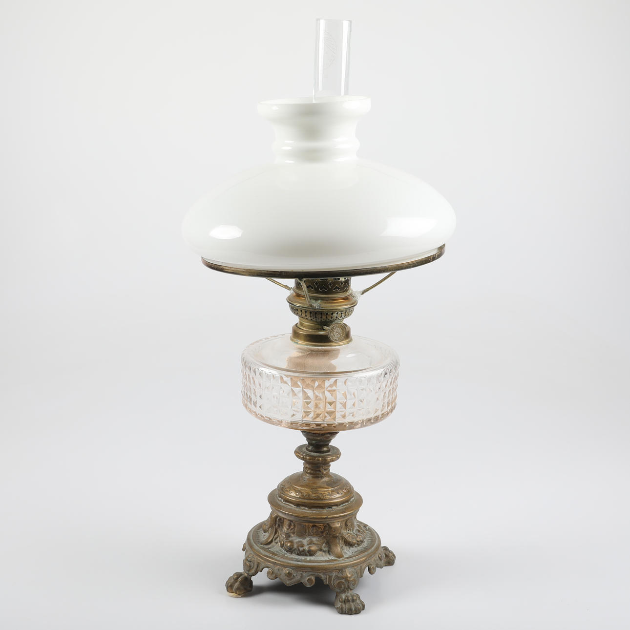 BORDSFOTOGENLAMPA, metall/glas, 1900-tal.