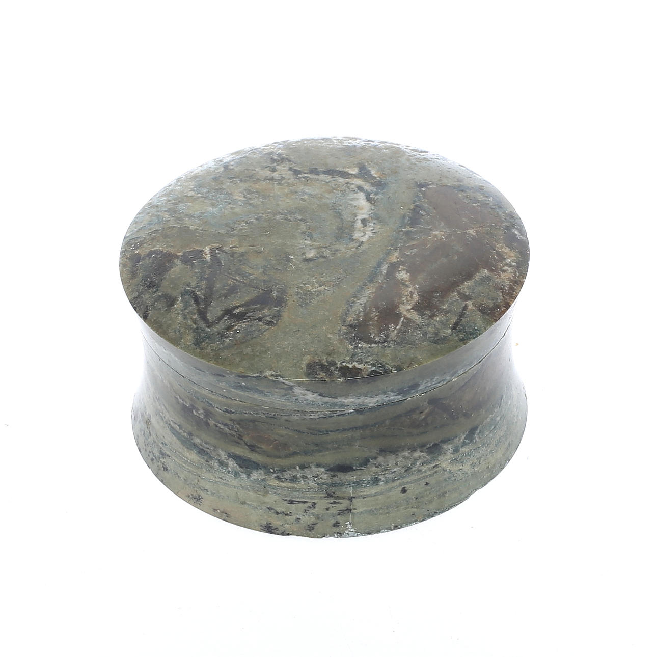 LOCKASK/SNUSDOSA, kolmårdsmarmor, 1800-tal.