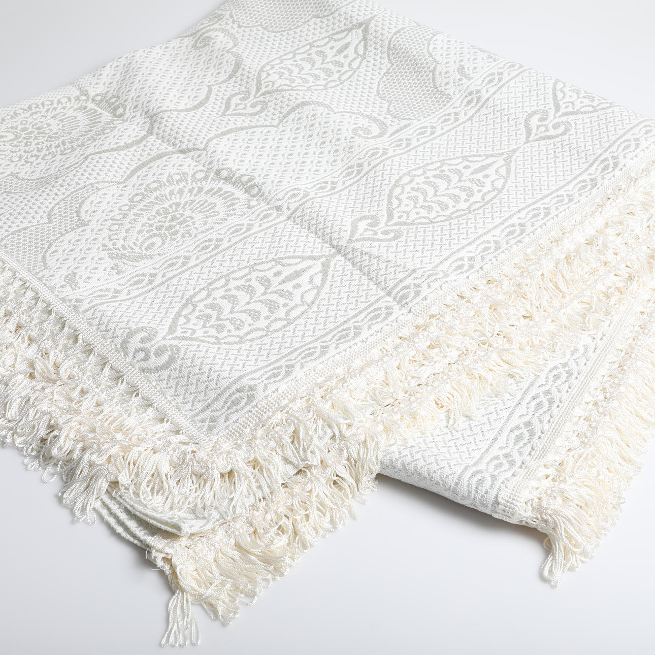 SÄNGÖVERKAST, textil med glitter, 1900-tal.