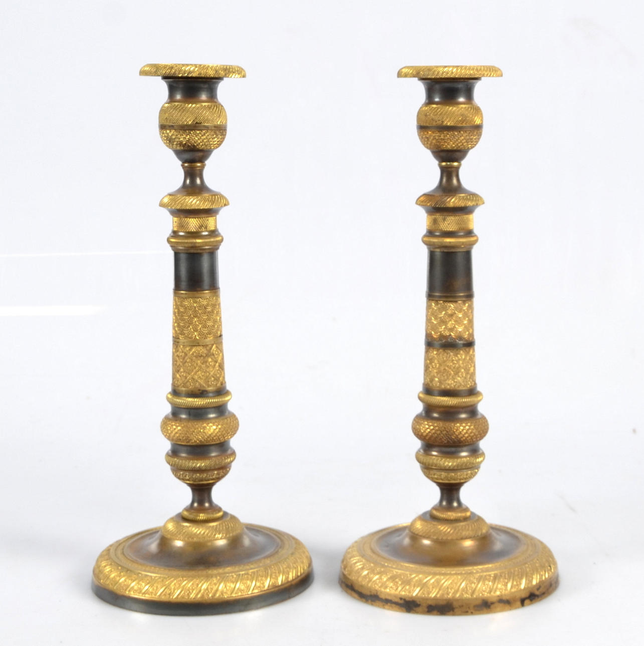 LJUSSTAKAR, 1 par, Empire, tidigt 1800-tal.