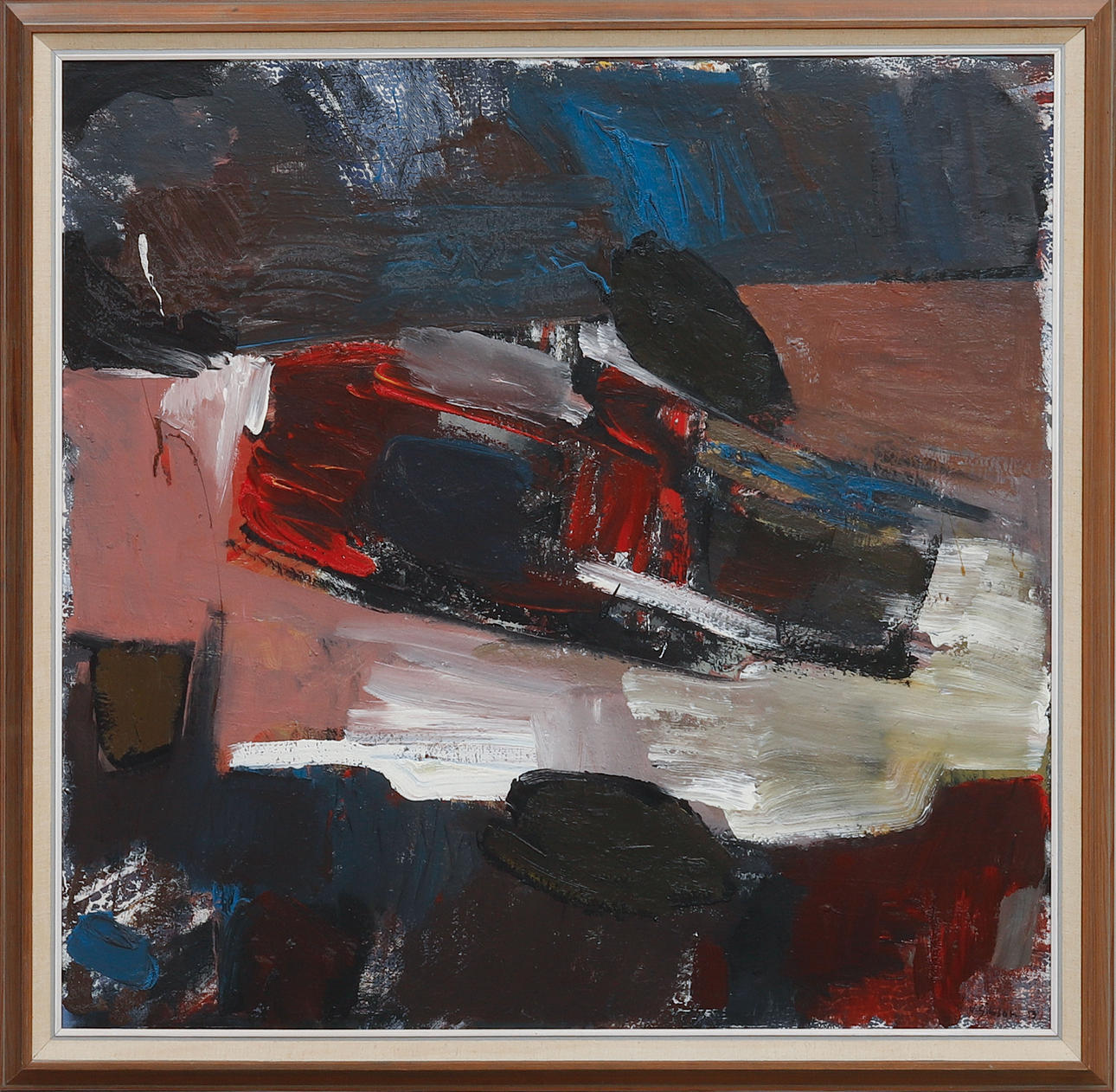 VALTER  GIBSON. Composition, oil on canvas, signed and dated -53.