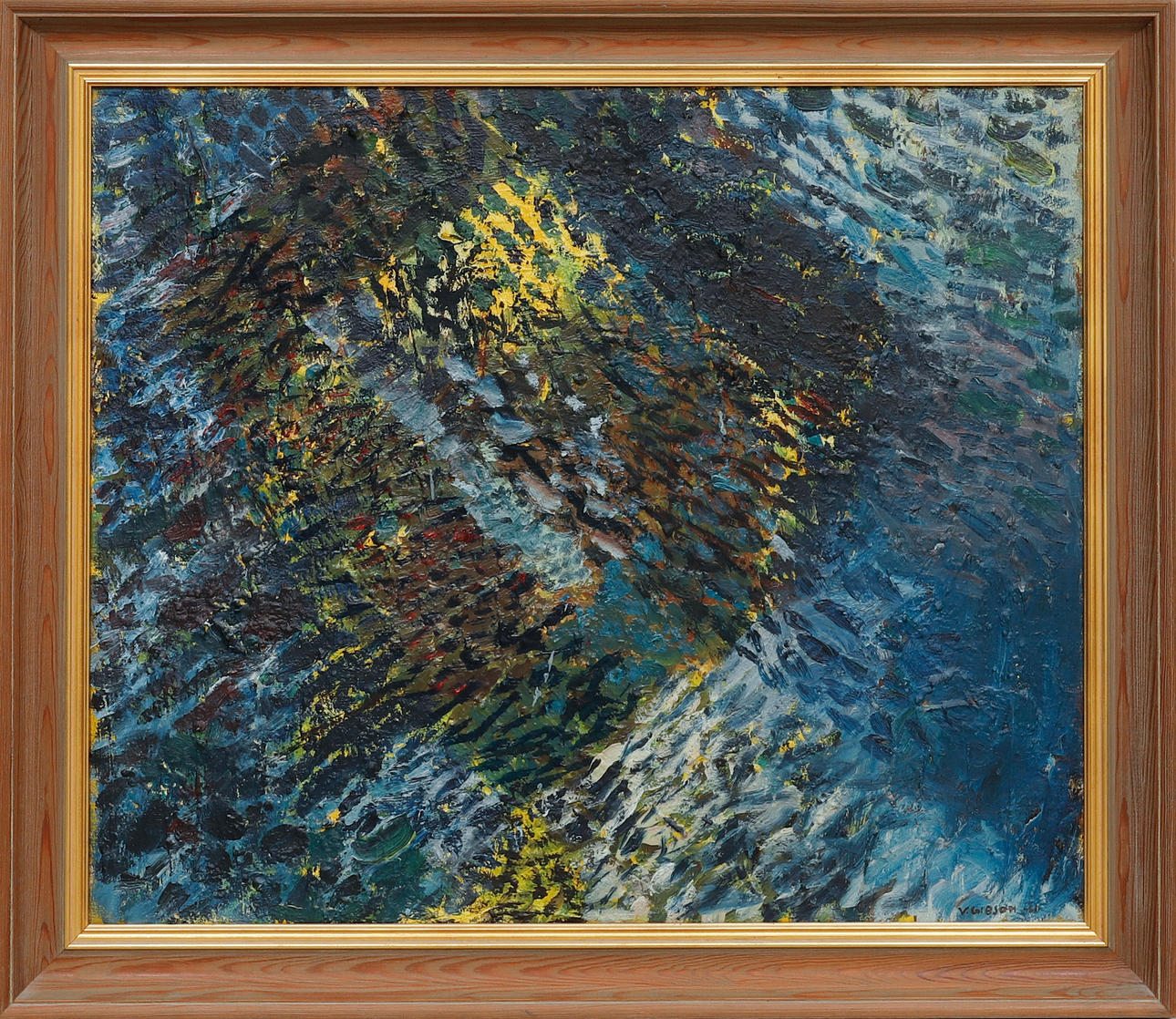 VALTER GIBSON. Composition, oil on canvas, signed and dated -61.