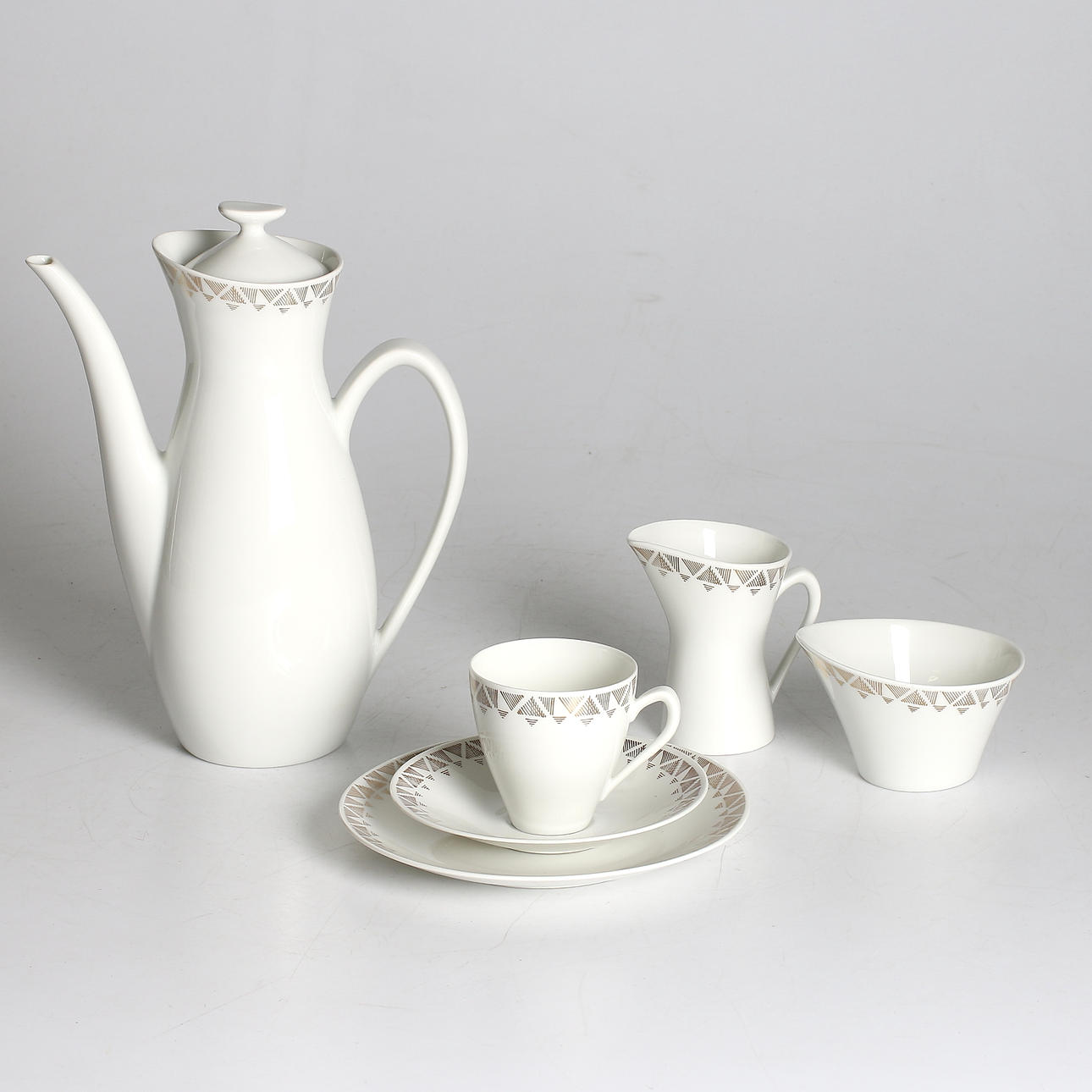 KAFFESERVIS, 38 delar, porslin, "Tudor" Rörstrand, 1950-tal.