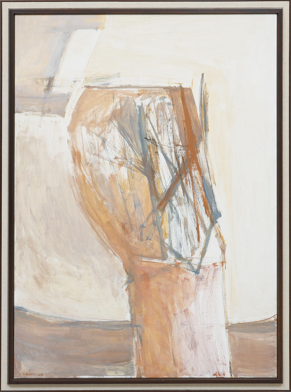 VALTER GIBSON. Composition, oil on canvas, signed and dated -60.