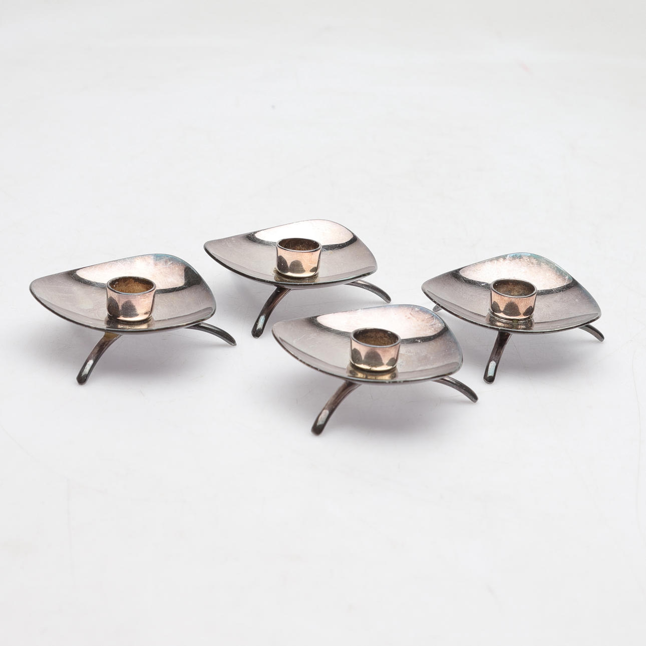 CANDLESTICKS, 4 pcs. nickel silver, "Atla", Cohr, Denmark.