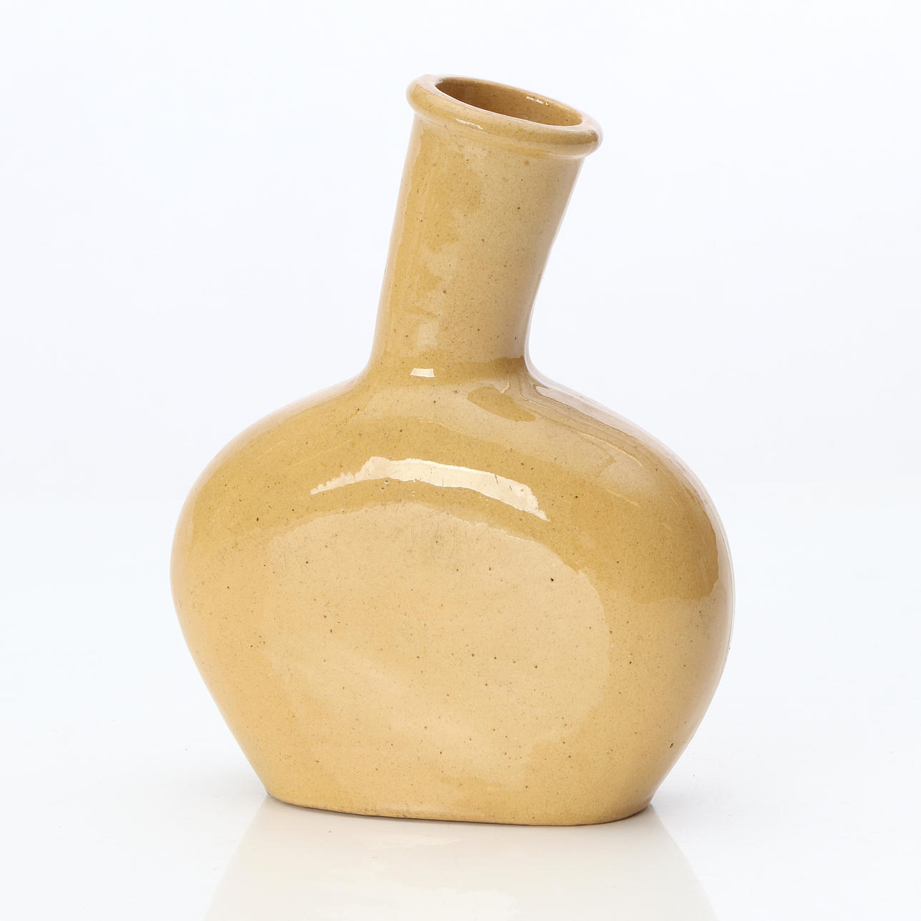 BEDPAN, HÖGANÄS. Glazed ceramic. 19th century.