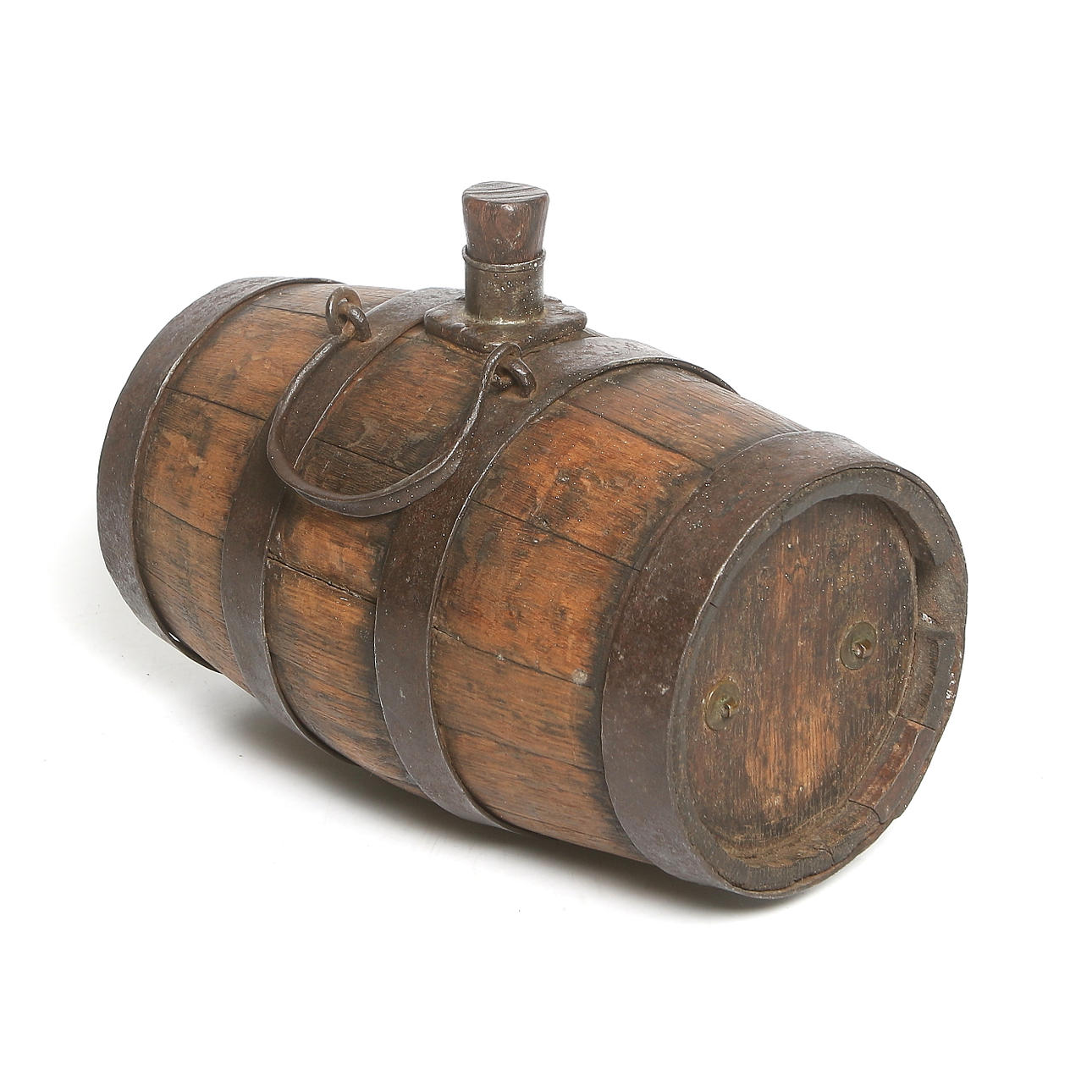 BRÄNNVINSKAGGE, trä och smide, ägarmärkning, 18/1900-tal.