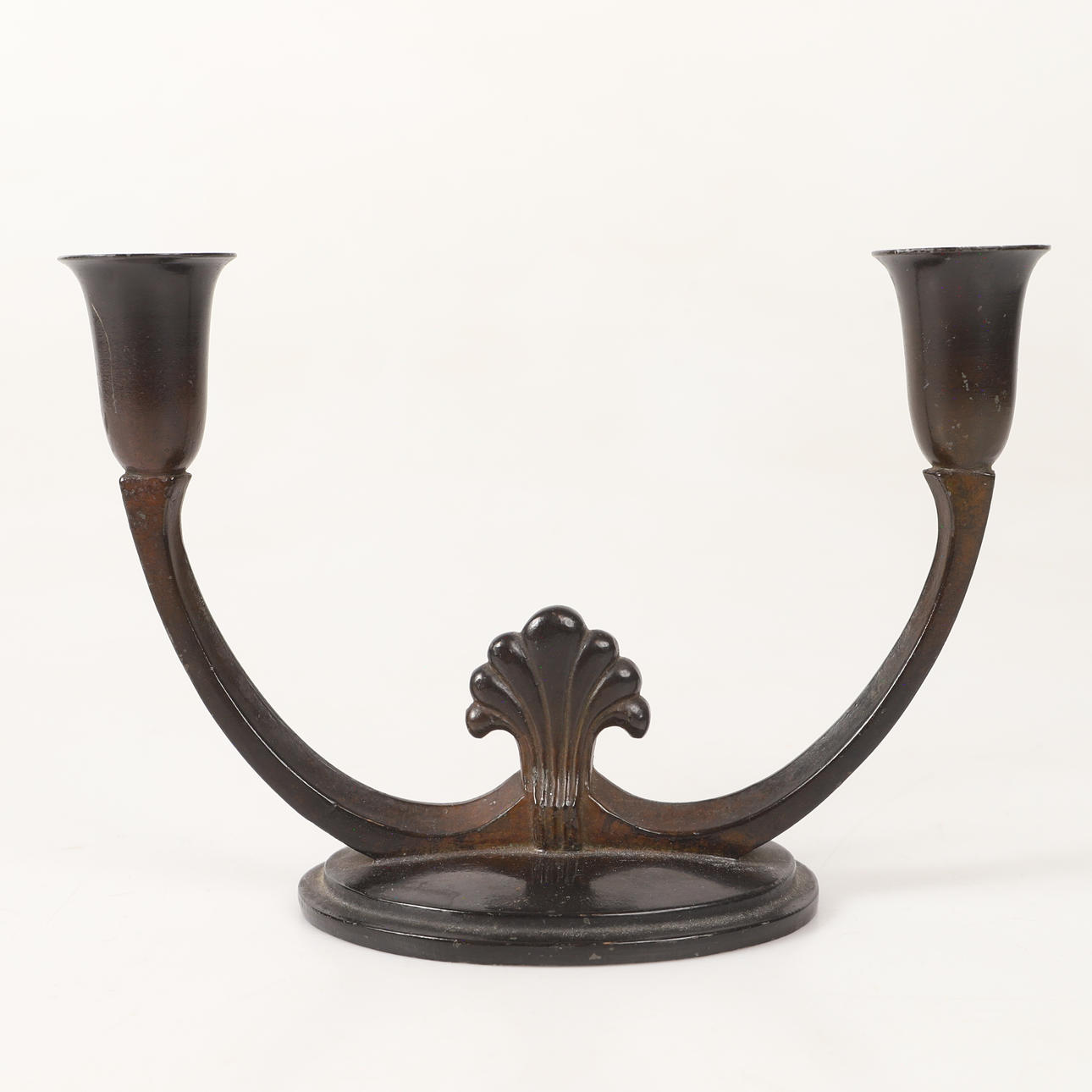 LJUSSTAKE, patinerad brons, art-deco.