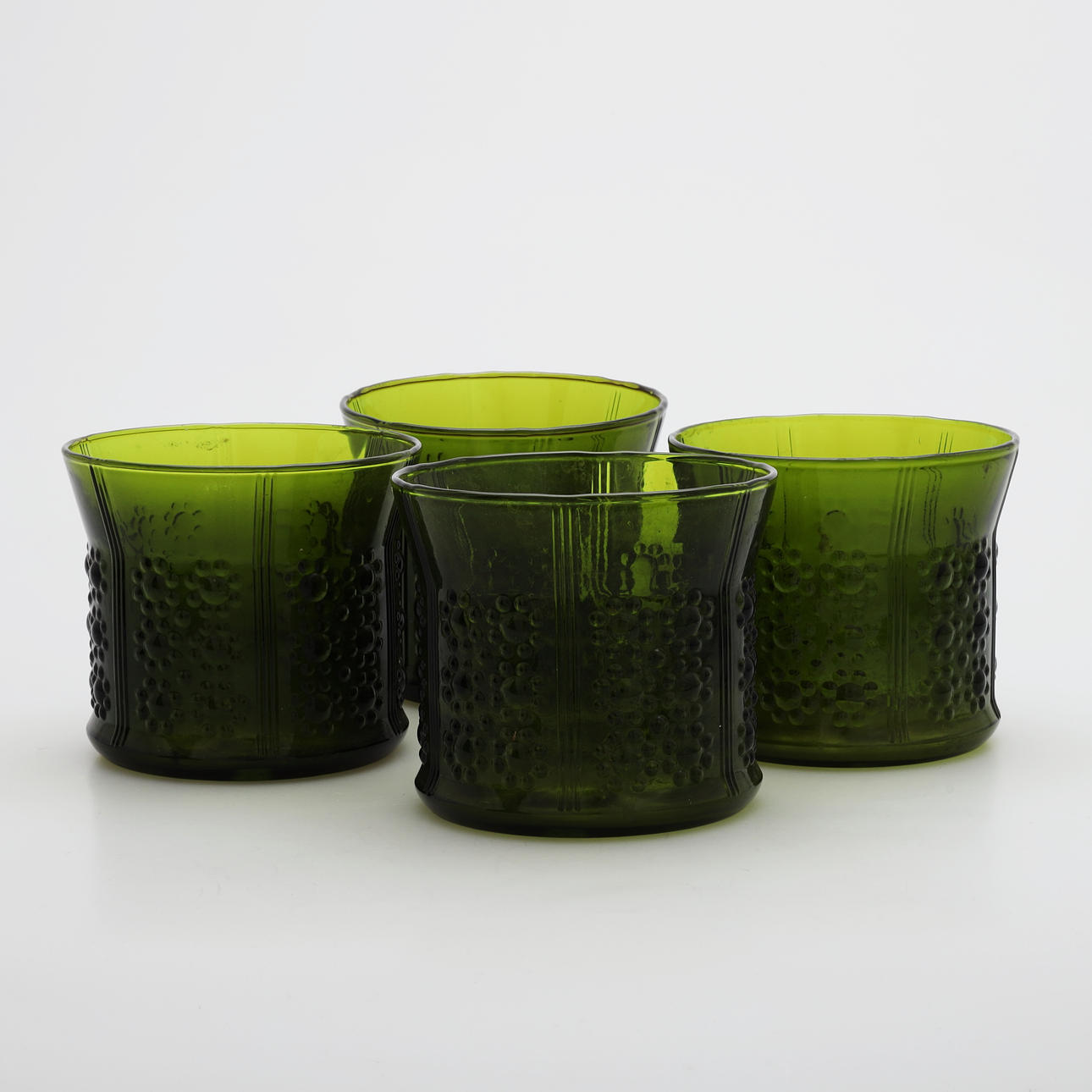 OLLE ALBERIUS. Ytterfoder, 4 st, glas, "Flora", Orrefors.