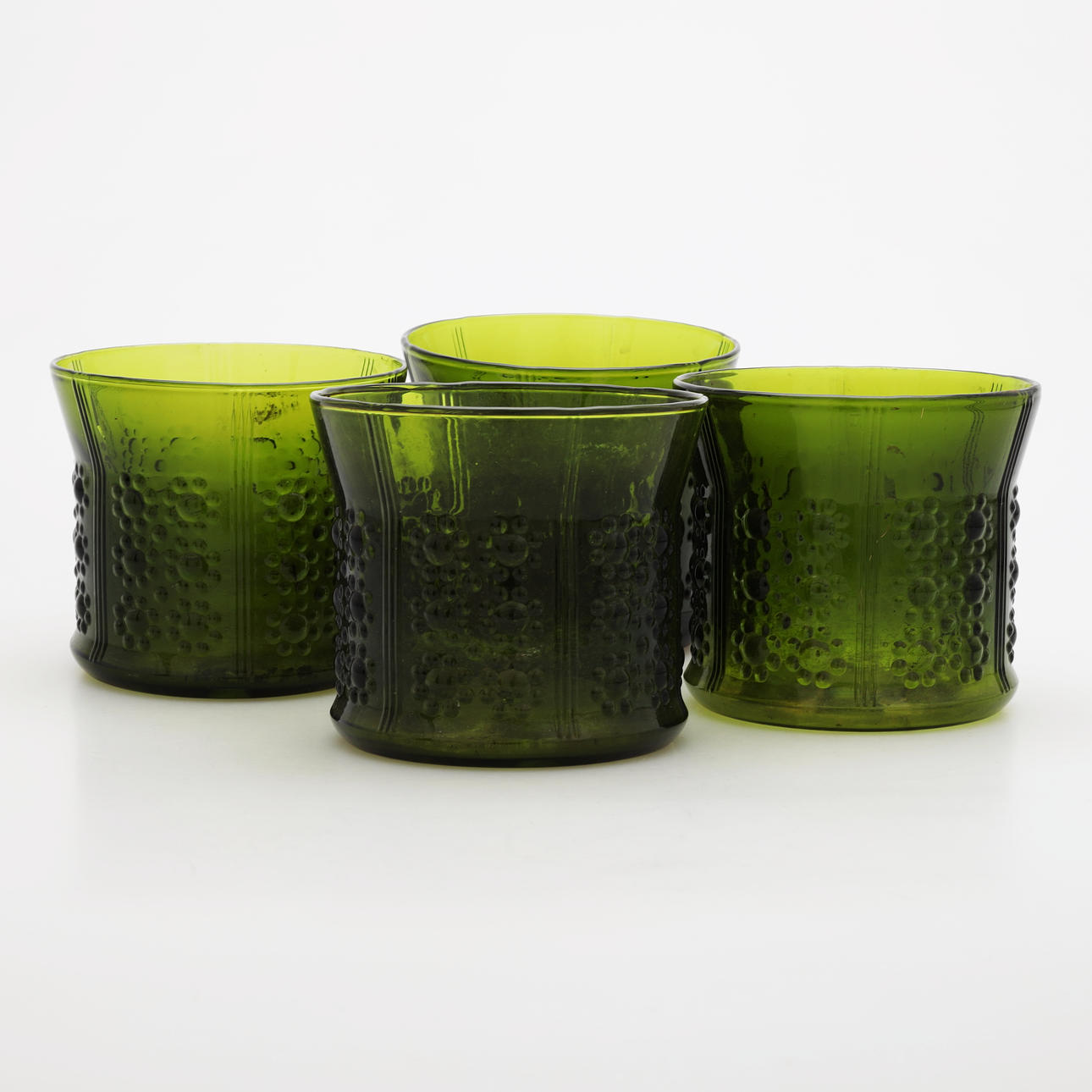 OLLE ALBERIUS. Ytterfoder, 4 st, glas, "Flora", Orrefors.