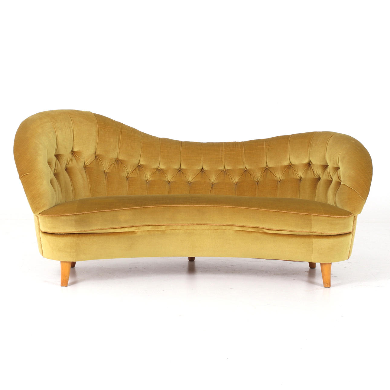 SOFFA, plyschklädsel, Swedish Modern/Funkis, sannolikt, AB Robert Ditzinger. 1940-tal.