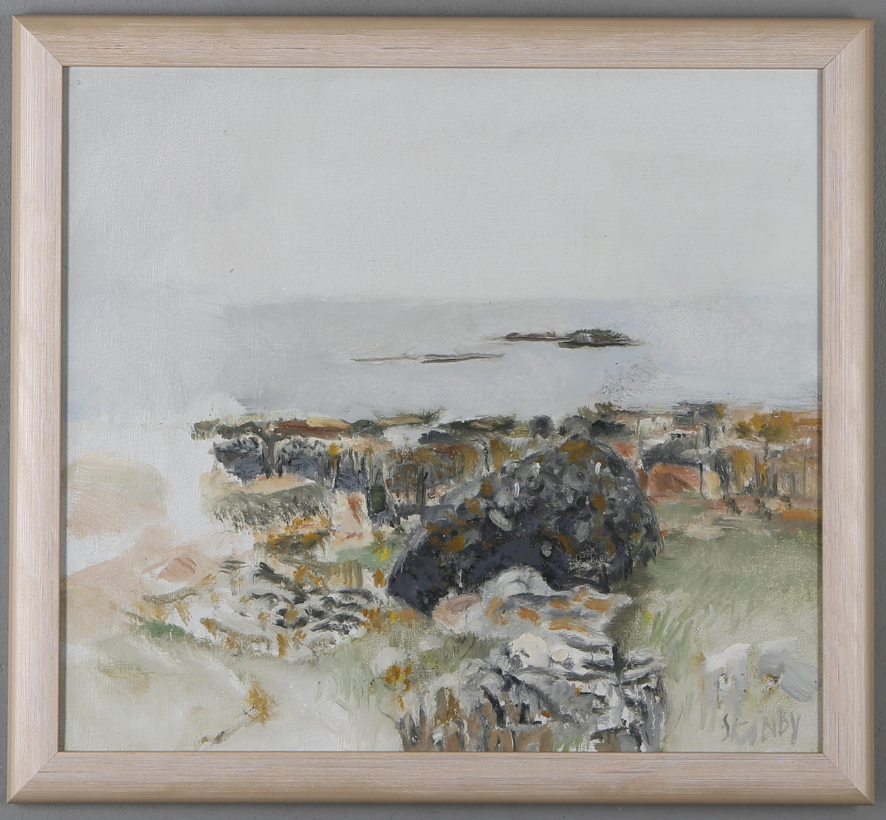 GUNNAR SKÅNBY. Olja på duk, kustmotiv, signerad.