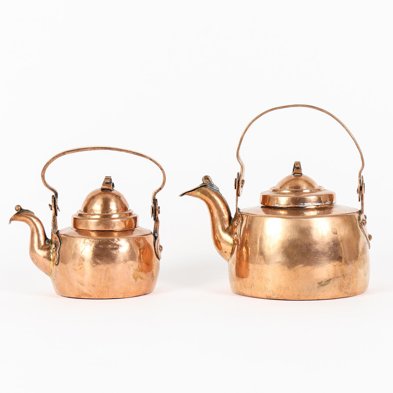 KAFFEKOKARE 2 stycken koppar, 1800-tal.