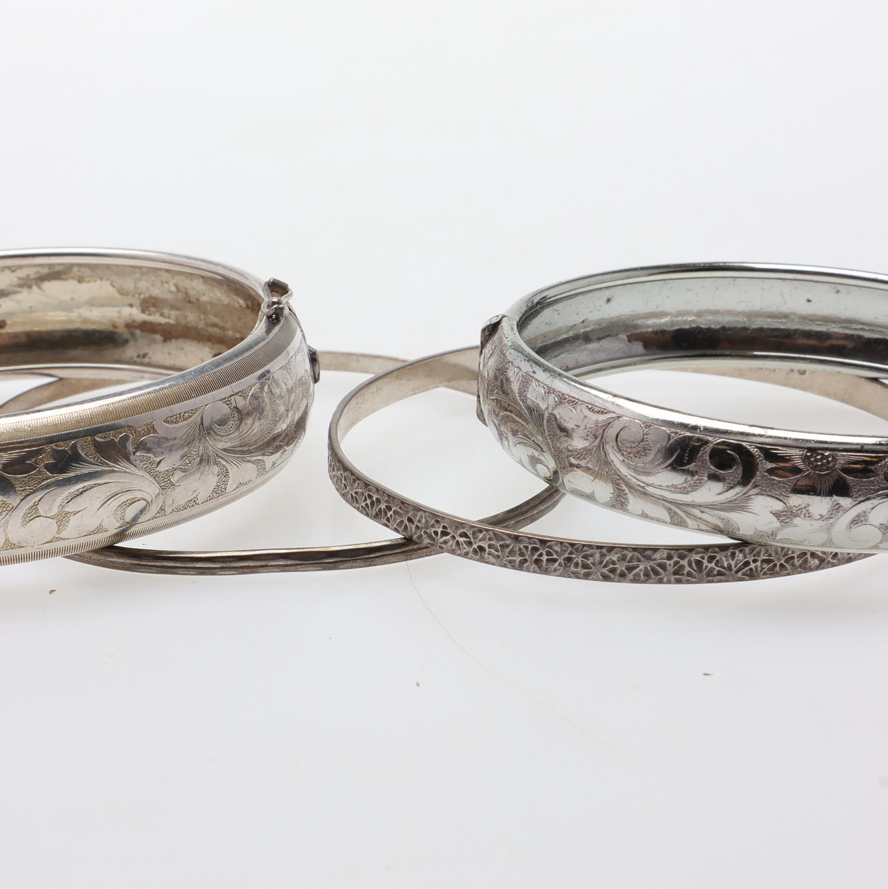 ARMRINGAR/ARMCUFFS, 4 st, silver.