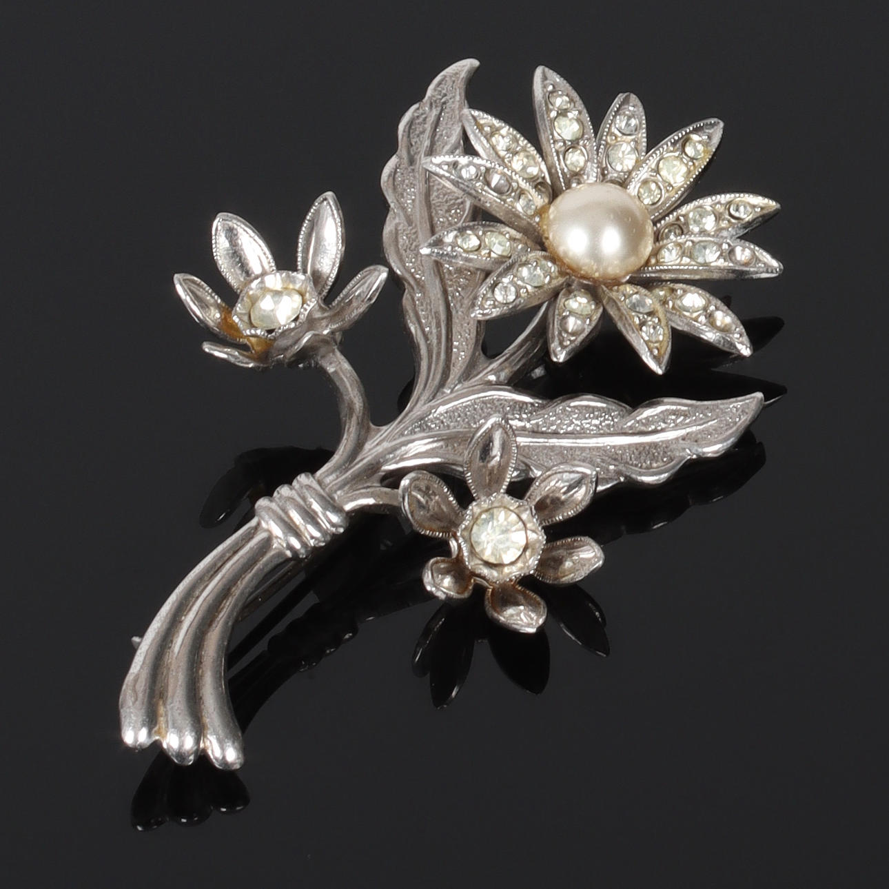 BROSCH, sterlingsilver, stenar, 1900-tal.