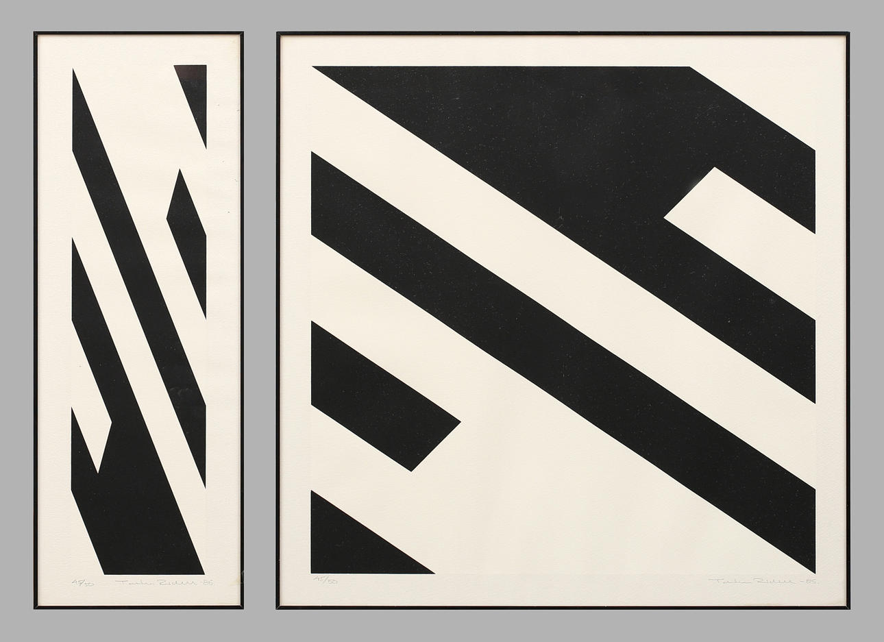 TORSTEN RIDELL. Litografier, 2 st, signerade och daterade -85.