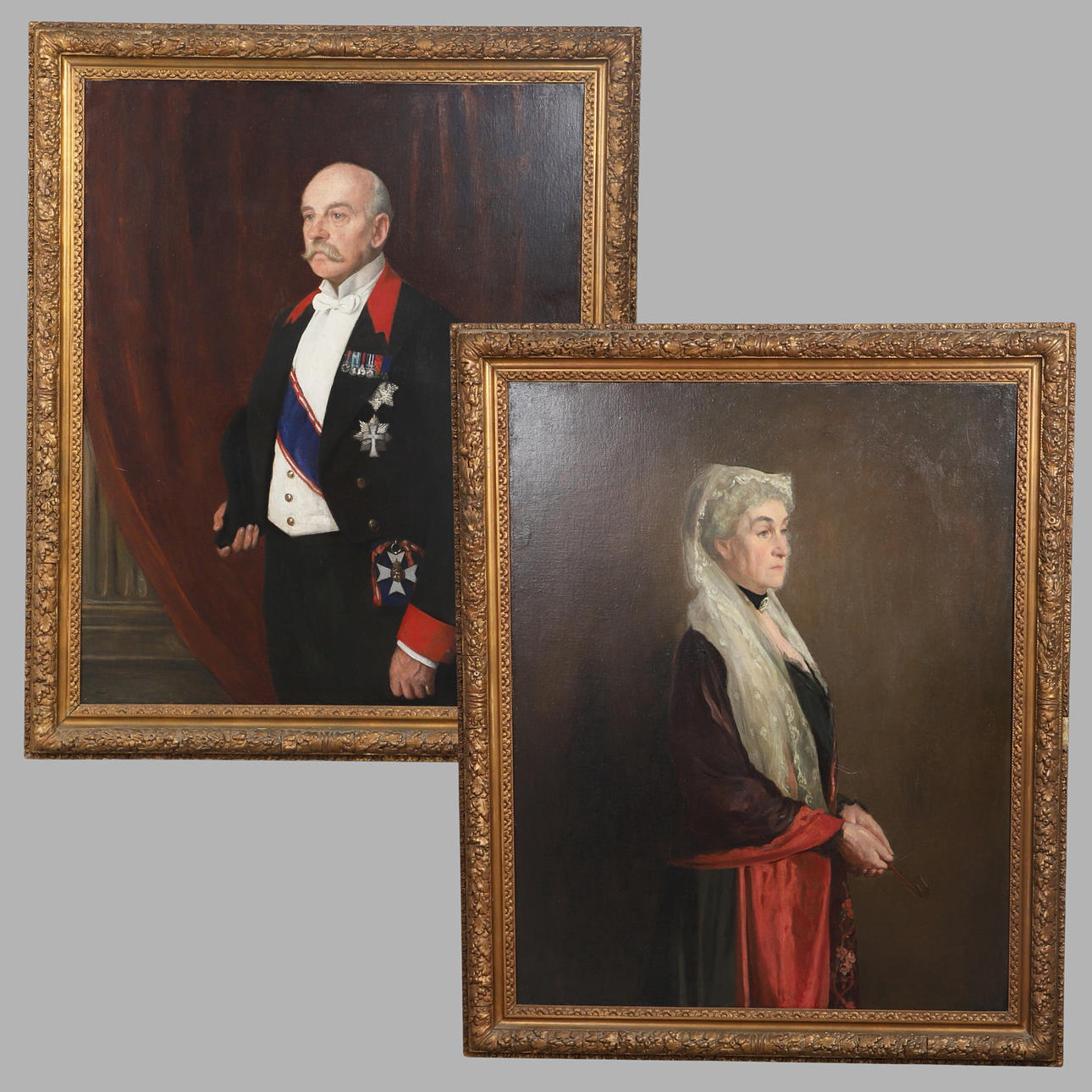 SIR GERALD FESTUS KELLY KCVO PRA (1879–1972). PORTRAIT OF MAJ.-GEN. SIR AND LADY STANLEY DE ASTEL CALVERT CLARKE.