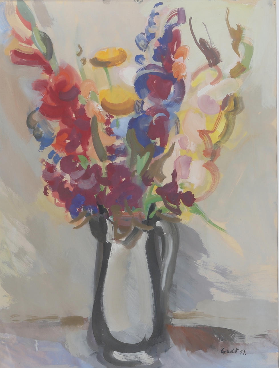 OIDENTIFIERAD KONSTNÄR, gouache, signerad Gadö-49.