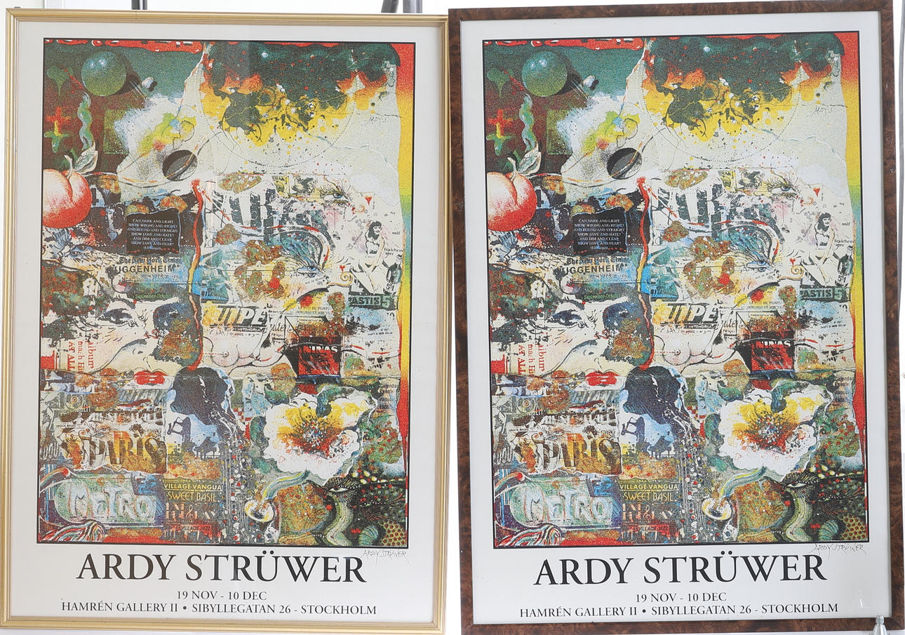 ARDY STRÜWER. Efter, utställningsaffischer, 2 stycken.