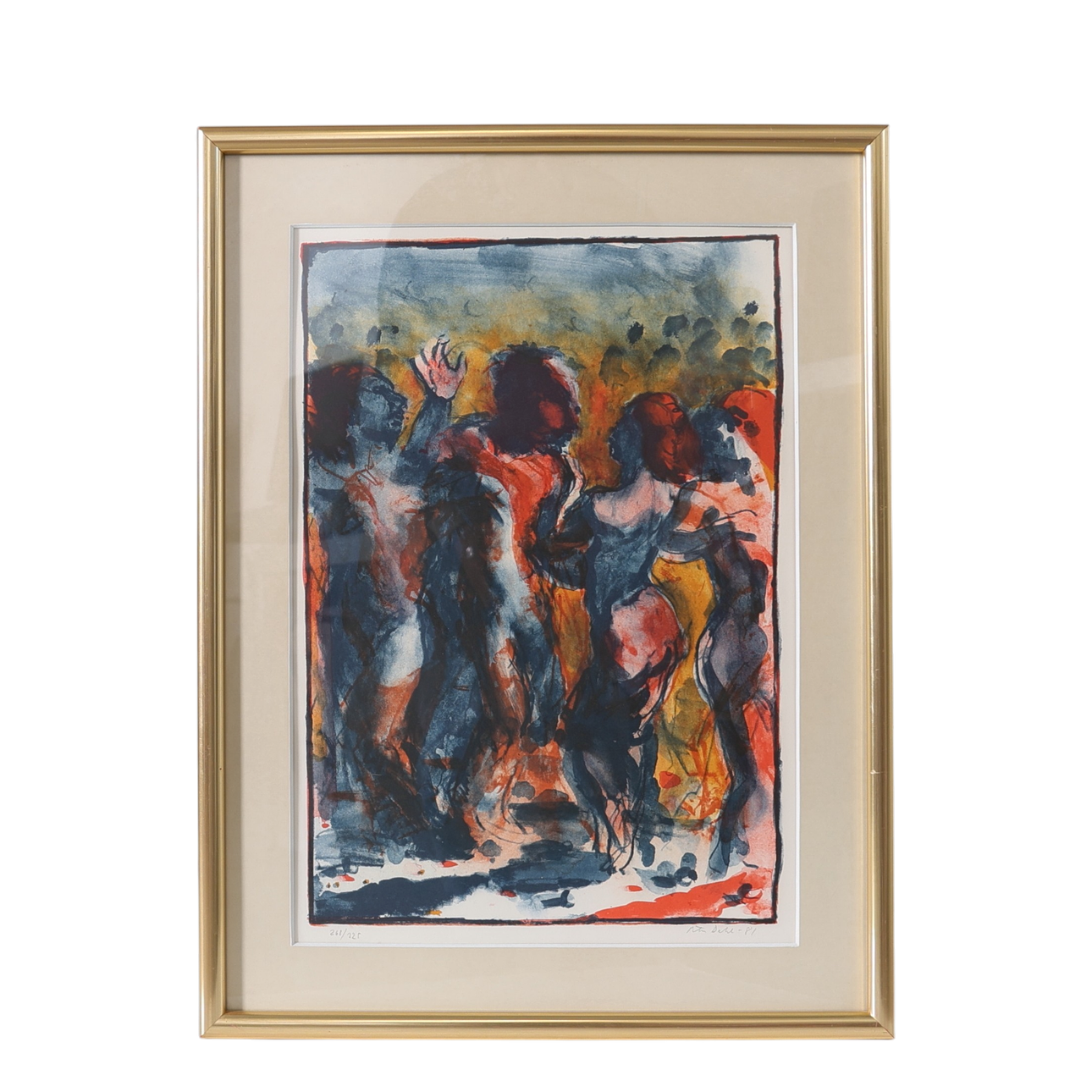 PETER DAHL. Dancing figures, lithograph, signed, dated -81 and numbered 268/325.