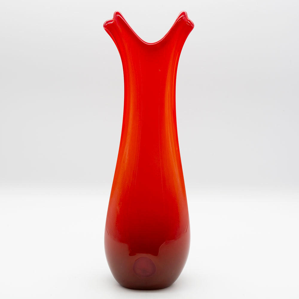 DESIGNER VASE, MULTI-LAYERED STUDIO GLASS, HANDMADE, CIRCA 1970S.
