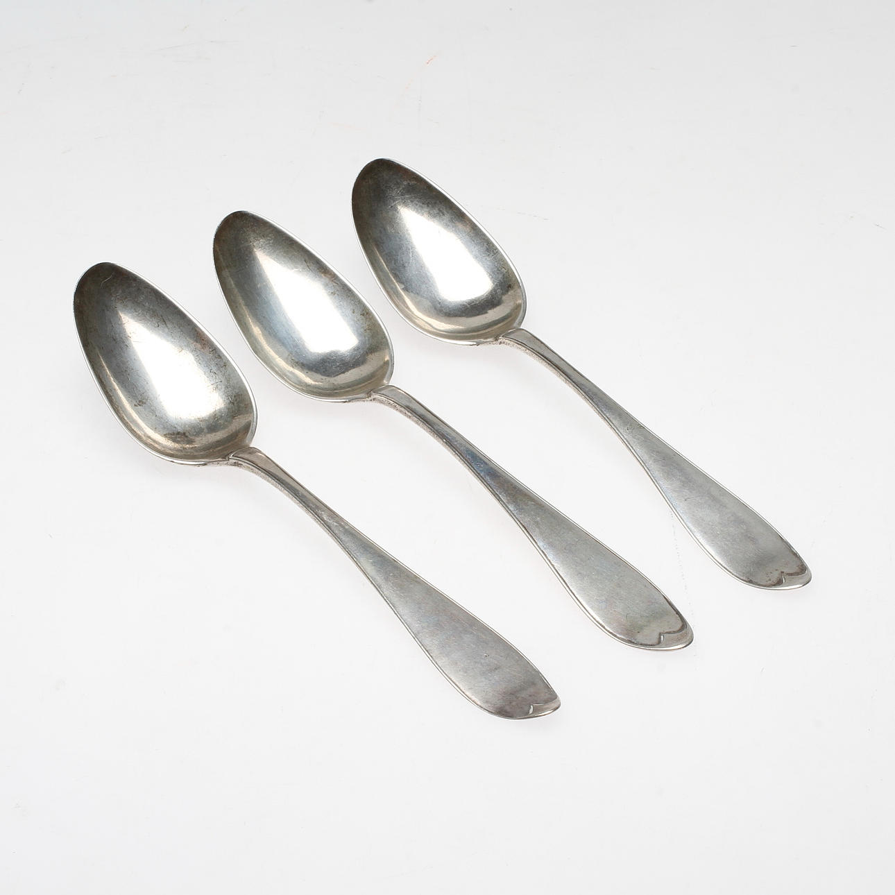 SKEDAR, 3 st, silver, N.L Kiellberg, Kalmar, 1814, vikt ca 175 gram.