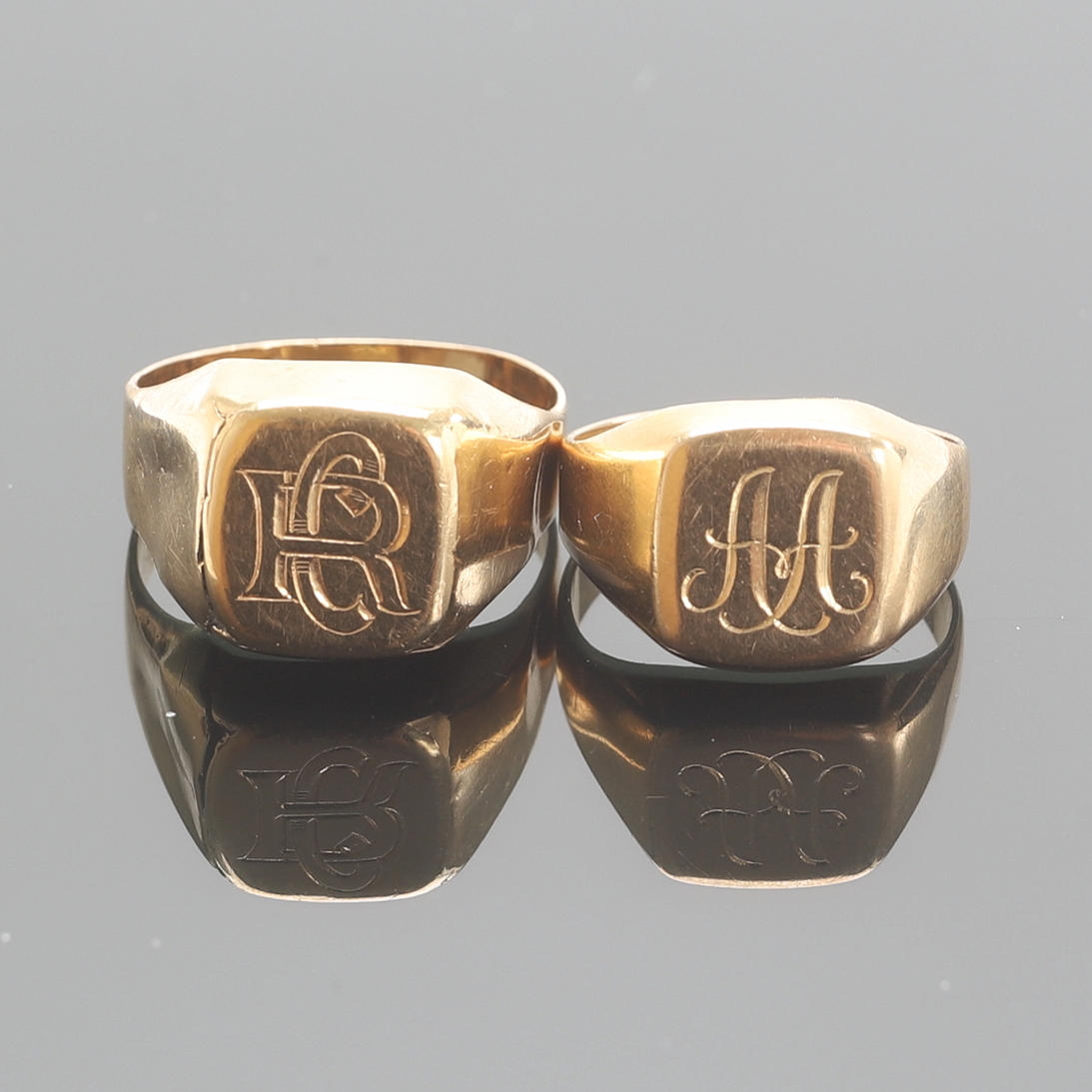 RINGAR, 2 stycken, 18 k guld.
