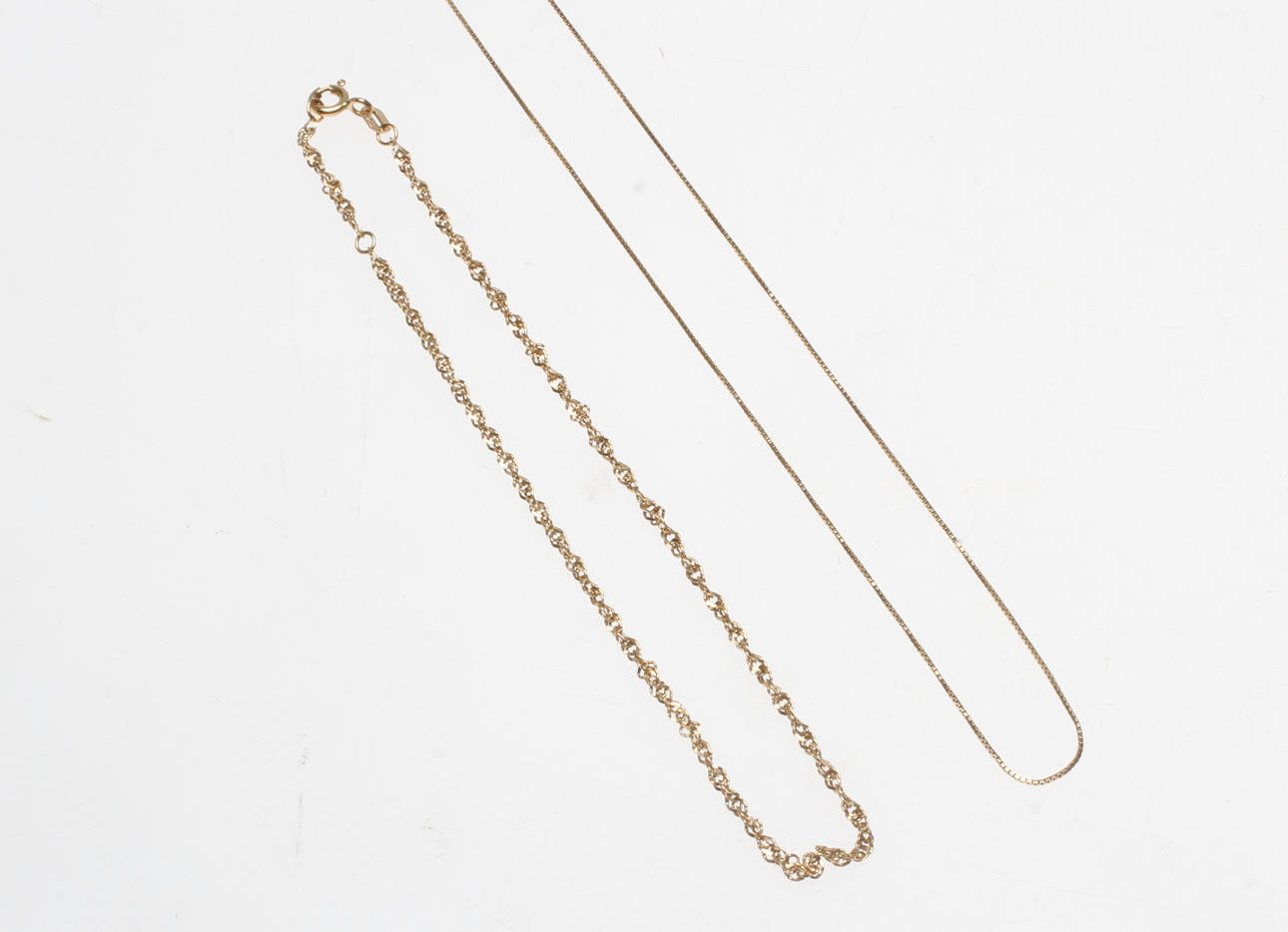 HALSKEDJA SAMT FOTLÄNK, 18k guld, vikt ca 3,8 gr.