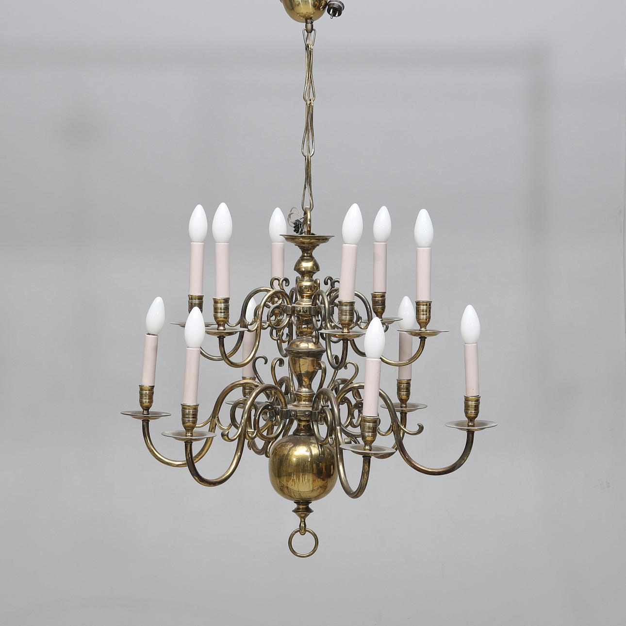 LJUSKRONA, mässing, barockstil, 1900-tal.