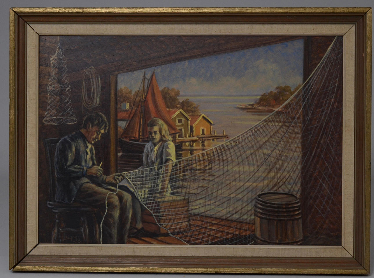 SIGNAR BENGTSSON. Tavlor, tre stycken. Bla Motiv från skärgården. Signerade Signar, oljor på pannå.