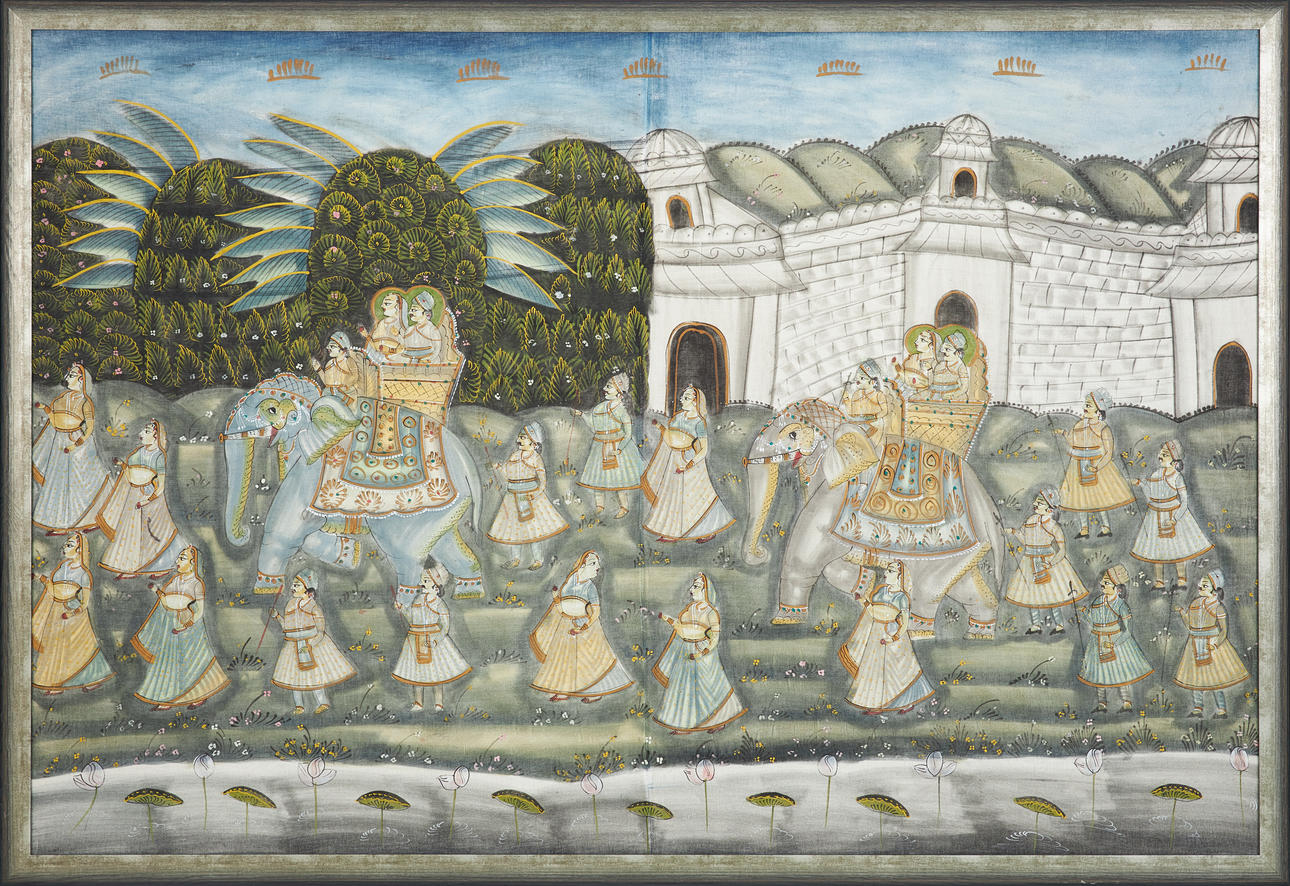 TEXTIL. Figurmotiv, Indien.