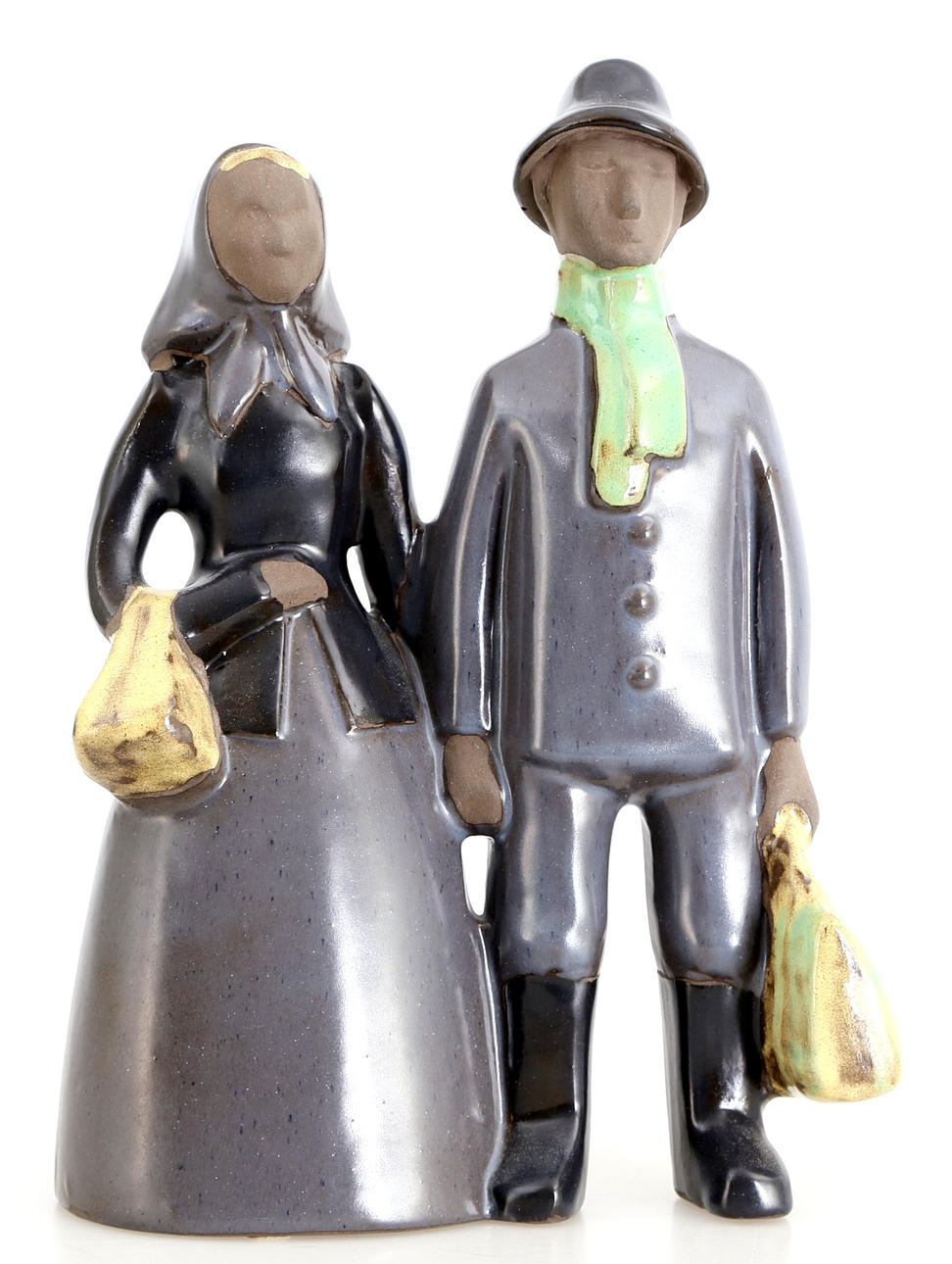 FIGURIN, keramik, Amerikafararna, 1900-tal.