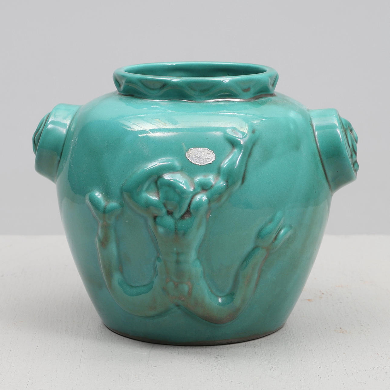 EINAR LUTERKORT. Vase, glazed earthenware, art deco, Uppsala Ekeby.