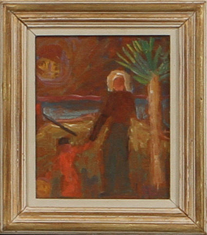 FRANS LARSSON. olja på papper, sign.