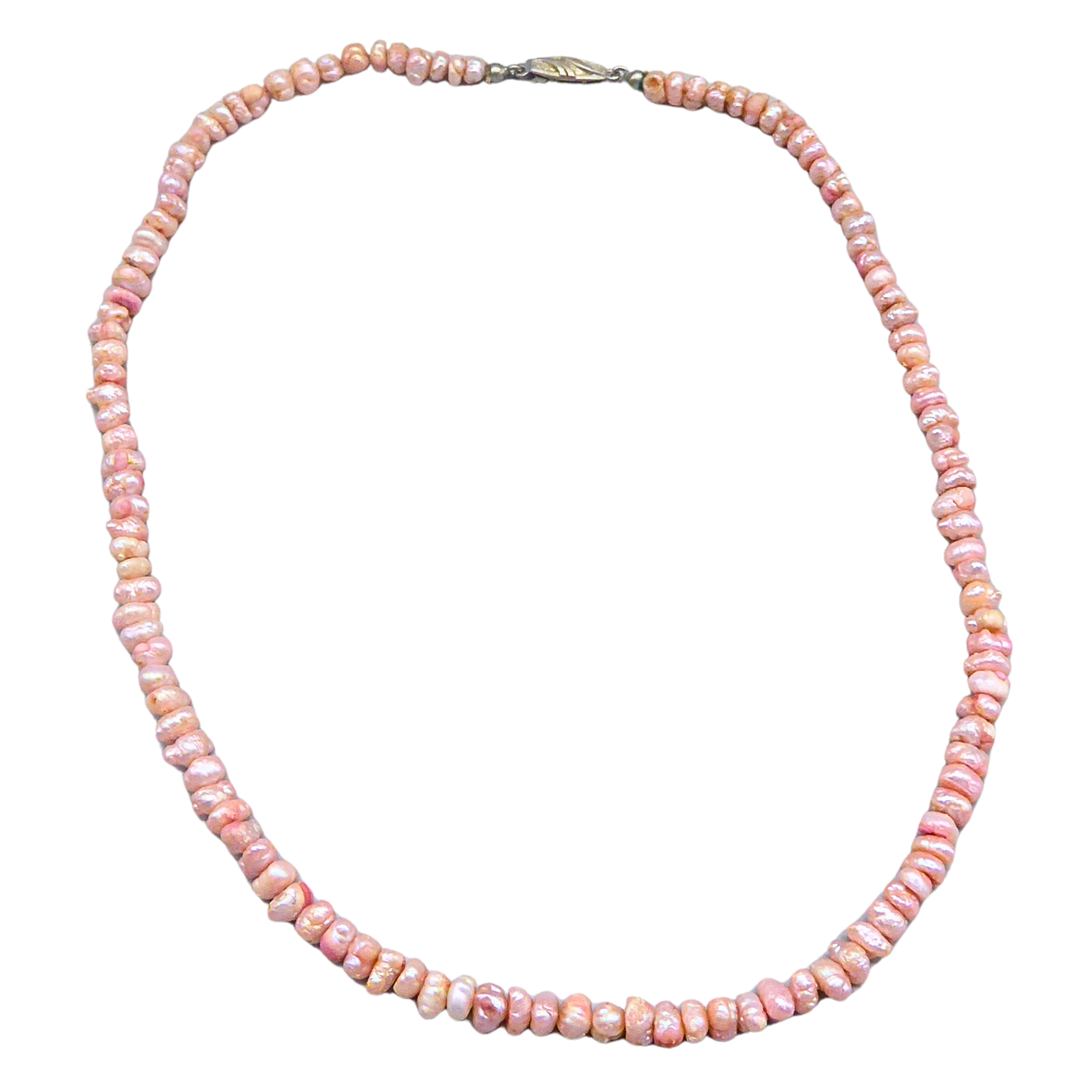 PINK NECKLACE WITH 800 SILVER CLASP.