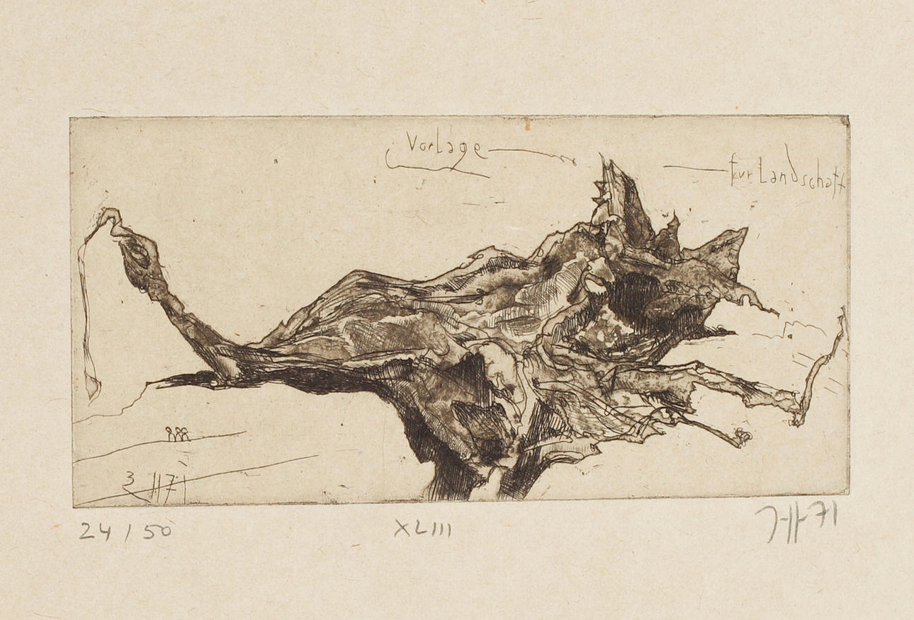 HORST JANSSEN. Composition, etching, signed and numbered 24/50.