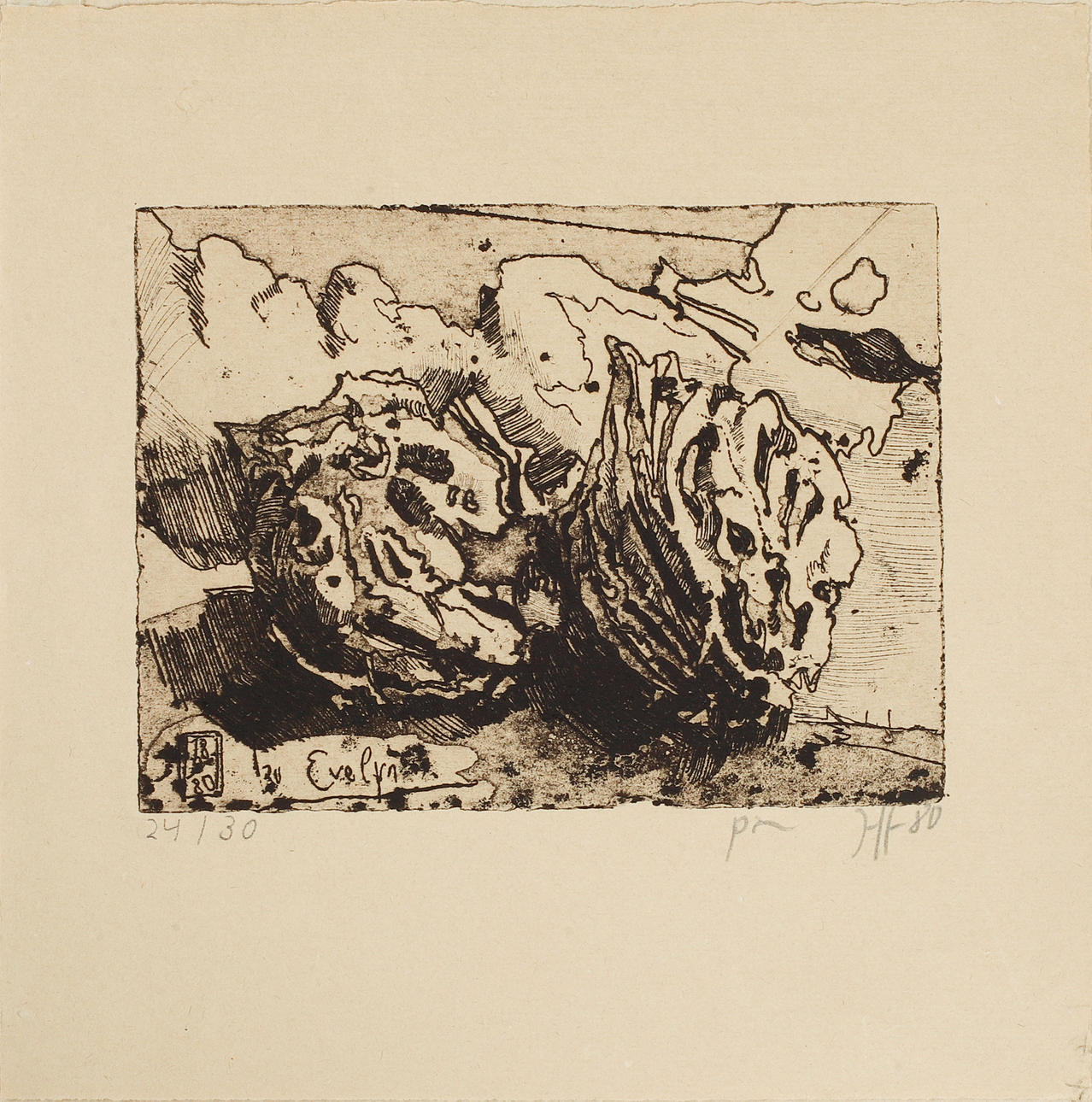 HORST JANSSEN. Composition, etching, signed and numbered 24/30.